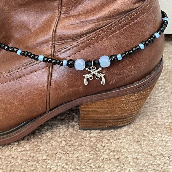 Handmade beaded black cowboy boot swag or candy - Picture 1 of 6